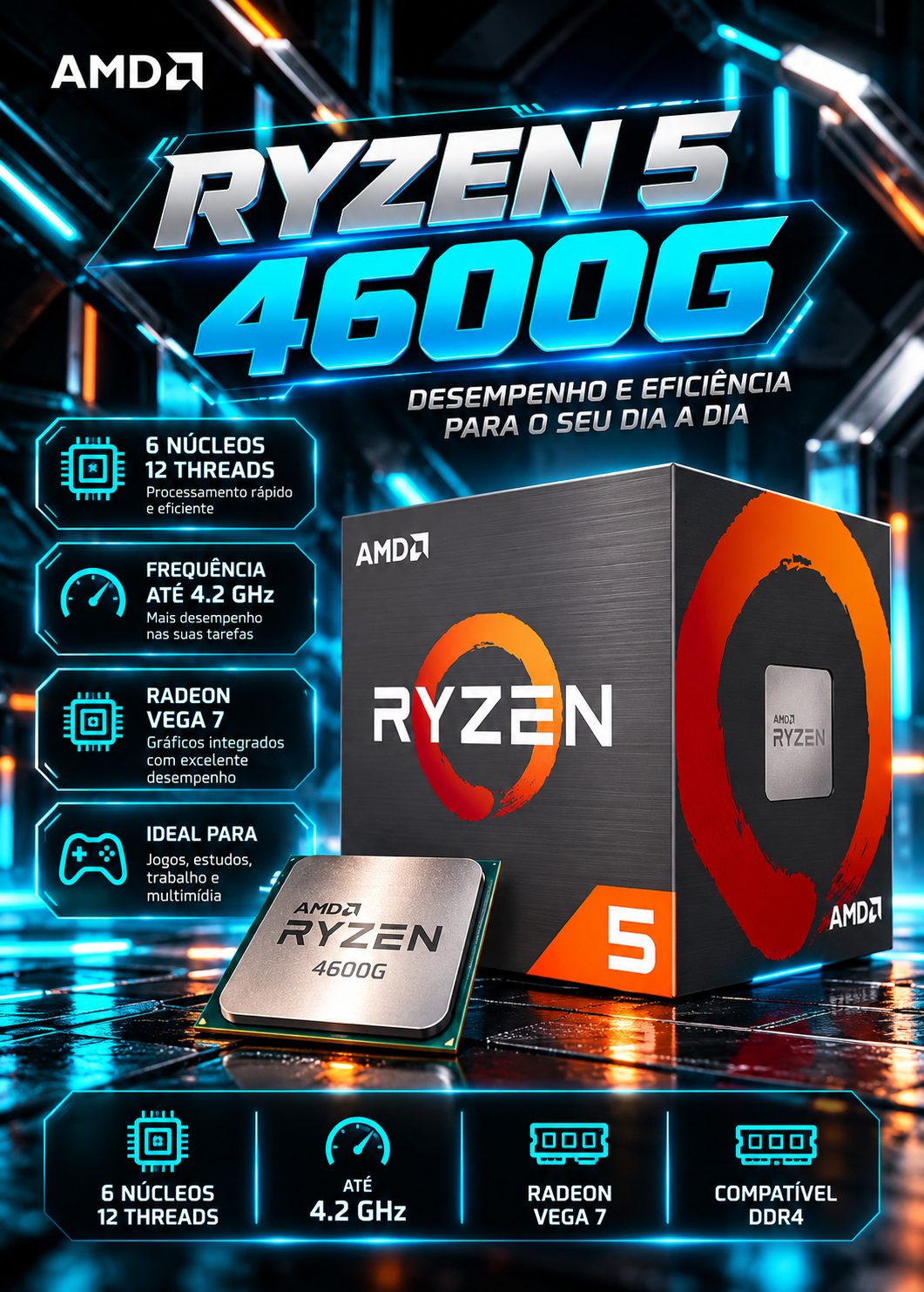 Detalhes do processador Ryzen 5 4600G