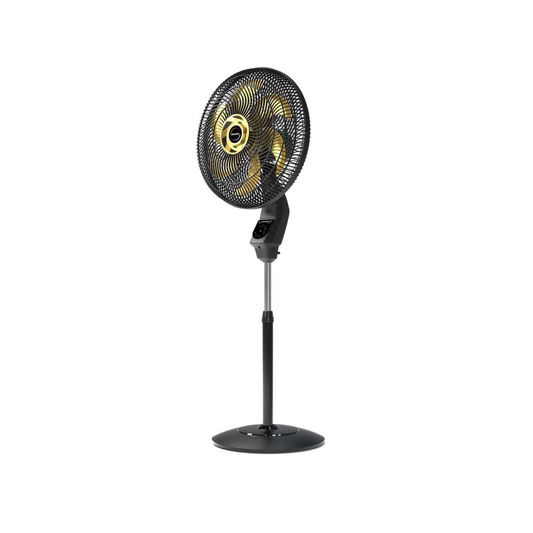 Ventilador de Coluna Mallory Chronos 40cm 140W 6 Pás Controle Remoto 3 Velocidades Preto Dourado 220V