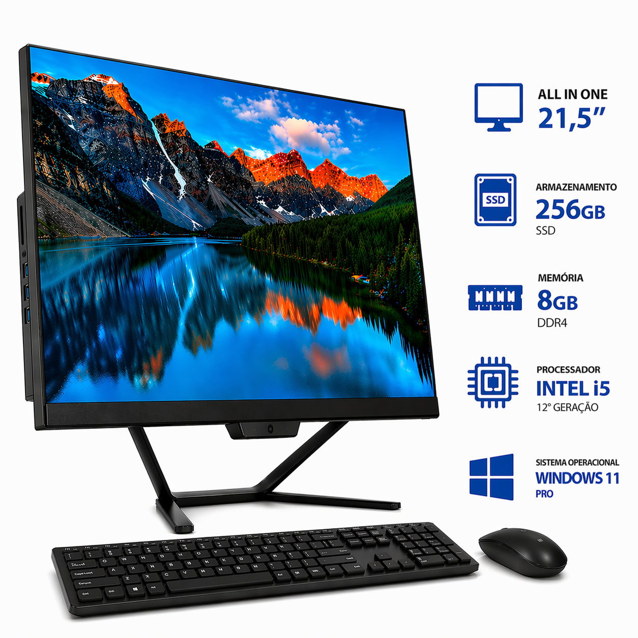 All in One 21,5" Intel Core i5 12400 8GB SSD 256GB
