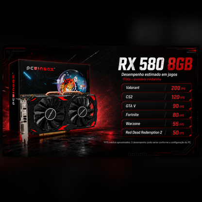 Placa de Video RX580 8GB Radeon GDDR5