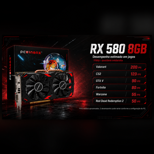 Placa de Video RX580 8GB Radeon GDDR5