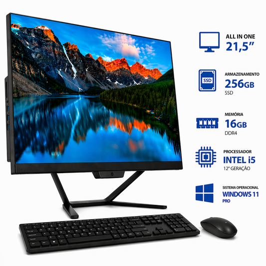 All in One 21,5" Intel Core i5 12400 16GB SSD 256GB