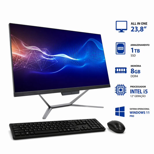 All in One 23,8" Intel Core i5 12400 8GB SSD 1TB