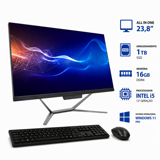 All in One 23,8" Intel Core i5 12400 16GB SSD 1TB