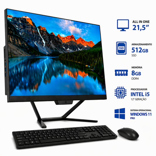 All in One 21,5" Intel Core i5 12400 8GB SSD 512GB