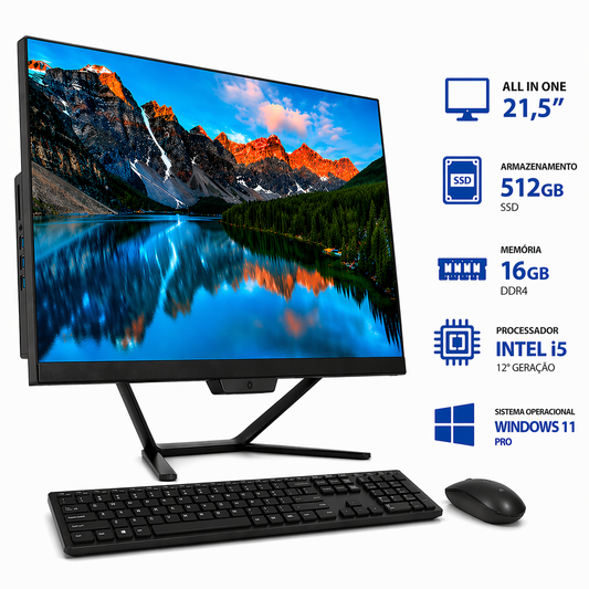 All in One 21,5" Intel Core i5 12400 16GB SSD 512GB