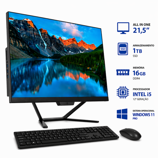 All in One 21,5" Intel Core i5 12400 16GB SSD 1TB
