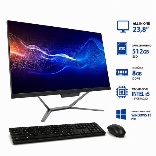 All in One 23,8" Intel Core i5 12400 8GB SSD 512GB